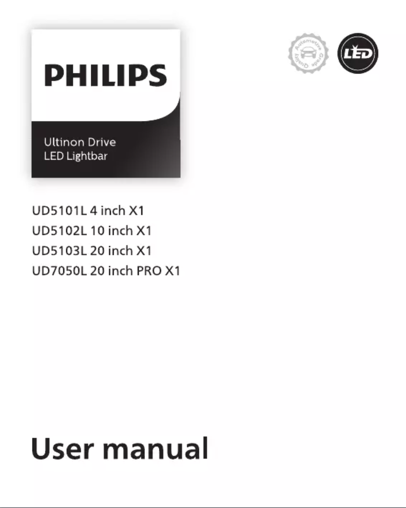 Page n°1 - Manuel utilisateur Philips Ultinon Drive 7000 LUMUD7050LX1