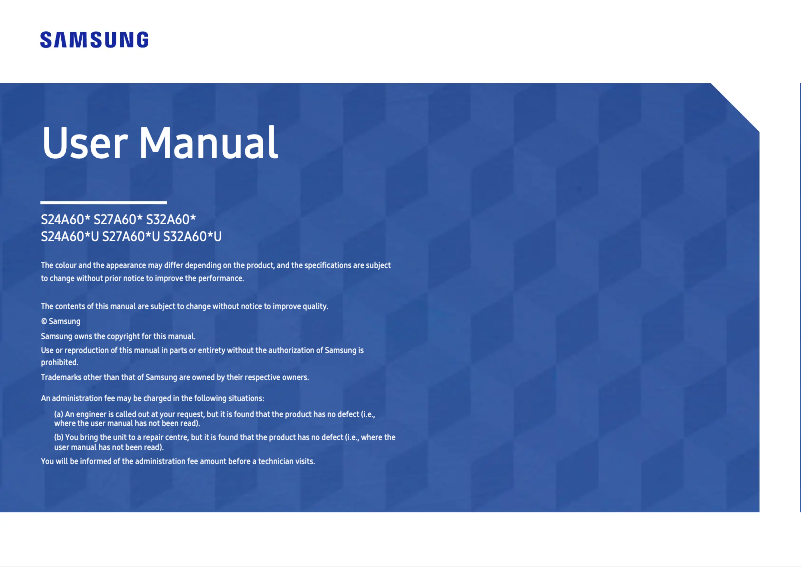 Page n°1 - Manuel utilisateur Samsung LS27A60PUUUXEN