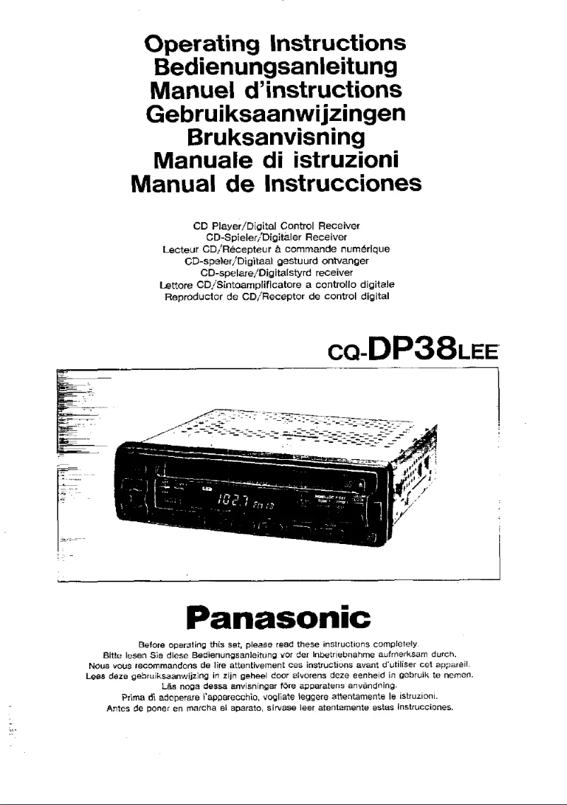 Page n°1 - Manuel utilisateur Panasonic CQ-DP38