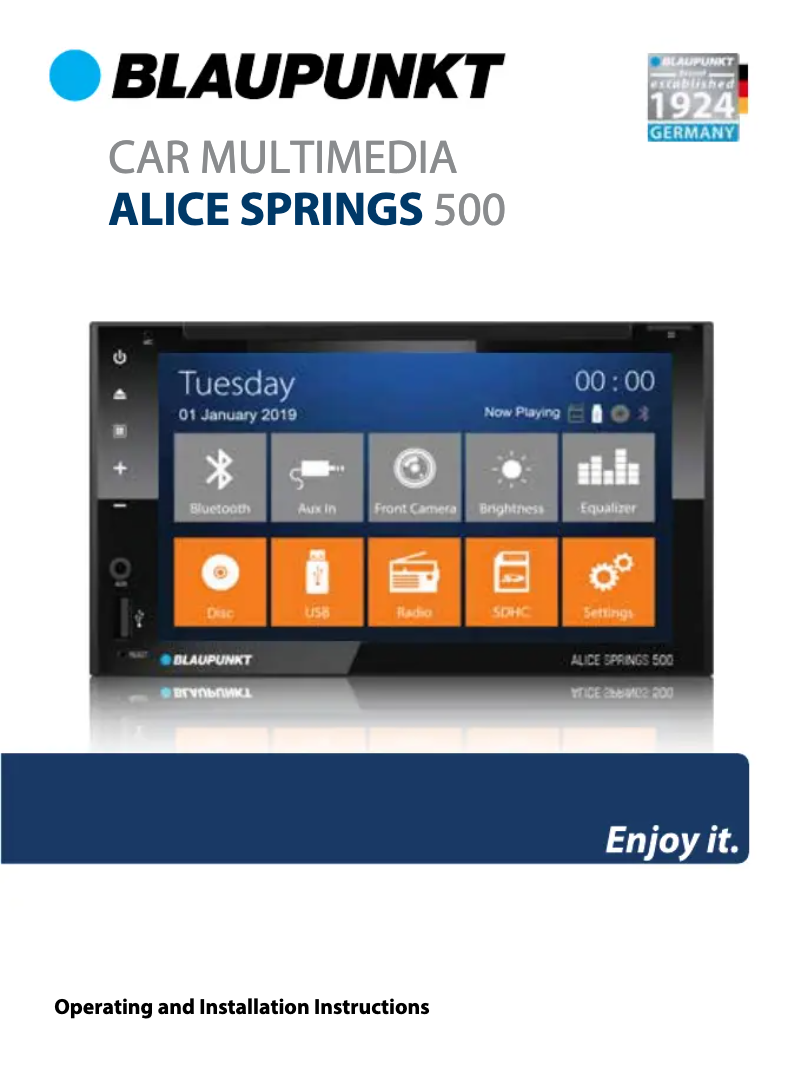 Page n°1 - Manuel utilisateur Blaupunkt Alice Springs 500