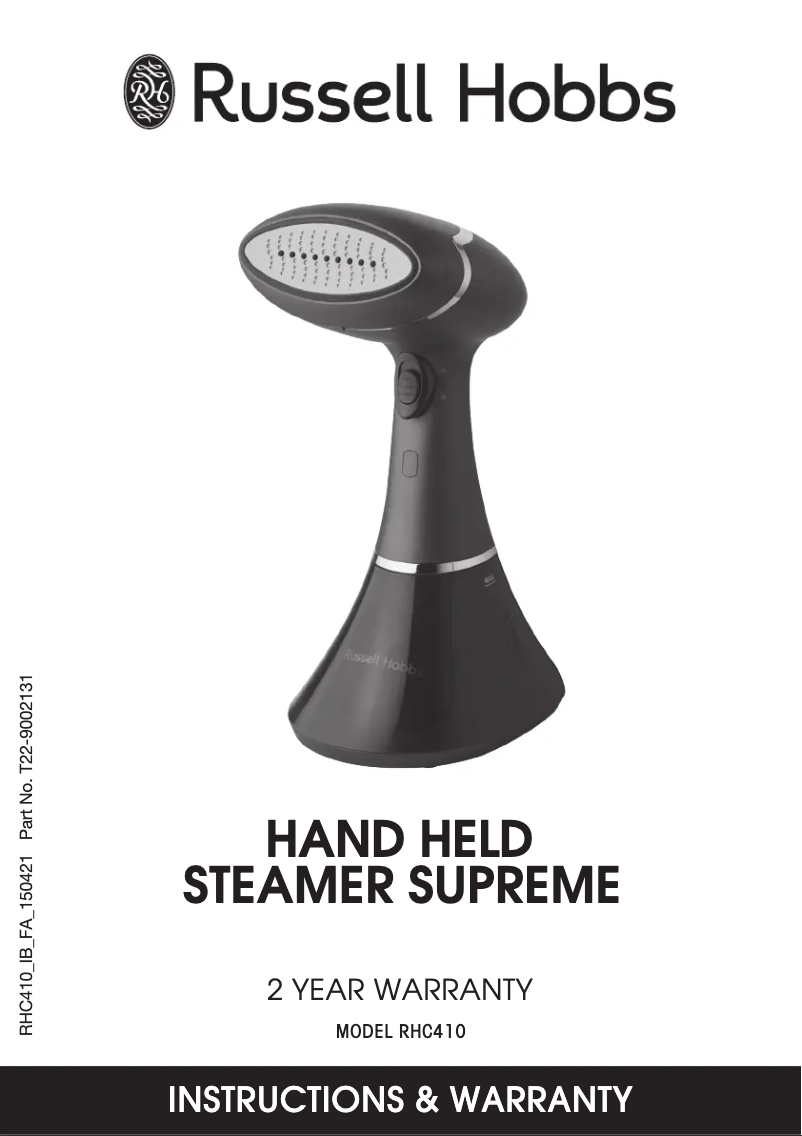 Page 1 de la notice Manuel utilisateur Russell Hobbs RHC410