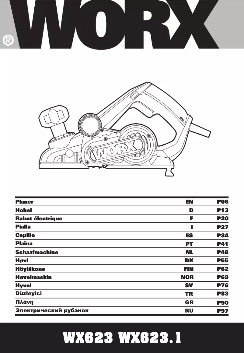Page 1 de la notice Manuel utilisateur Worx WX623