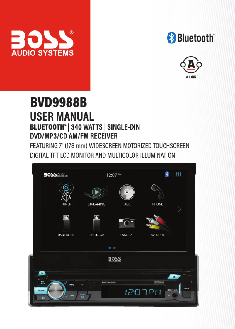 Page n°1 - Manuel utilisateur Boss BVD9988B