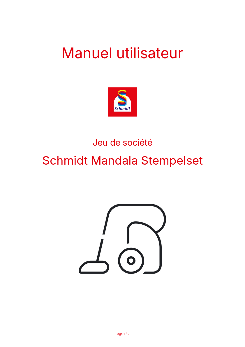 Page n°1 - Manuel utilisateur Schmidt Mandala Stempelset