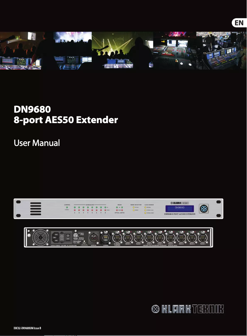 Page n°1 - Manuel utilisateur Klark Teknik DN9680