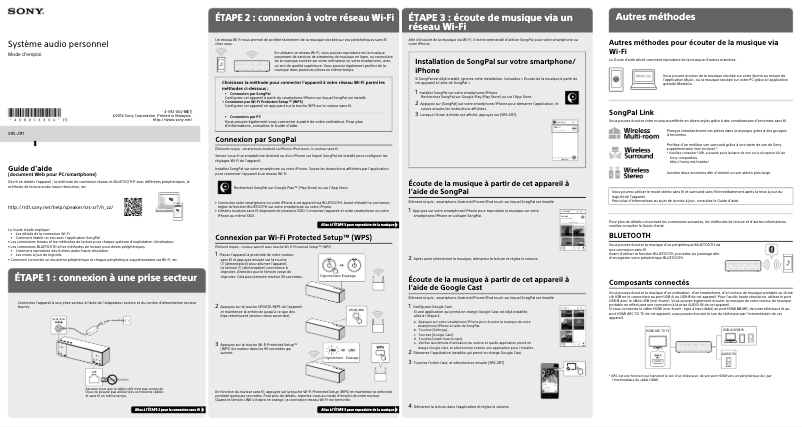 Image de la première page du manuel de l'appareil SRS-ZR7