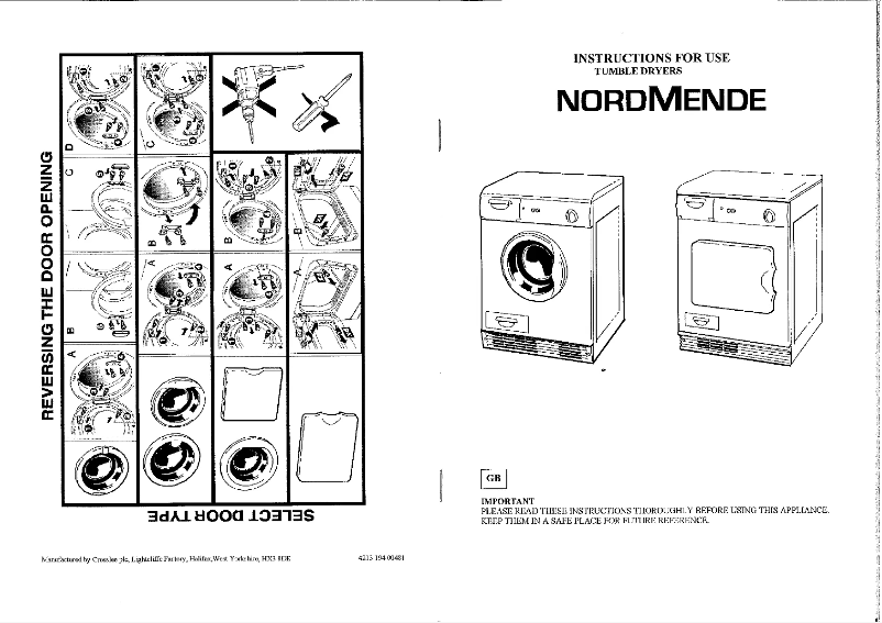 Page n°1 - Manuel utilisateur Nordmende DRYER