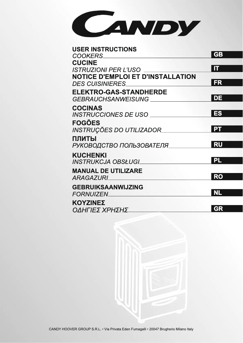 Page n°1 - Manuel utilisateur Candy CCG5140PW
