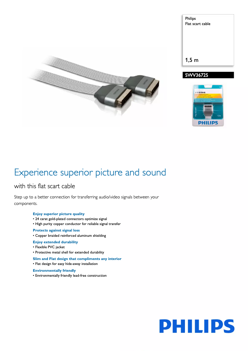 Page 1 de la notice Manuel utilisateur Philips SWV3672S