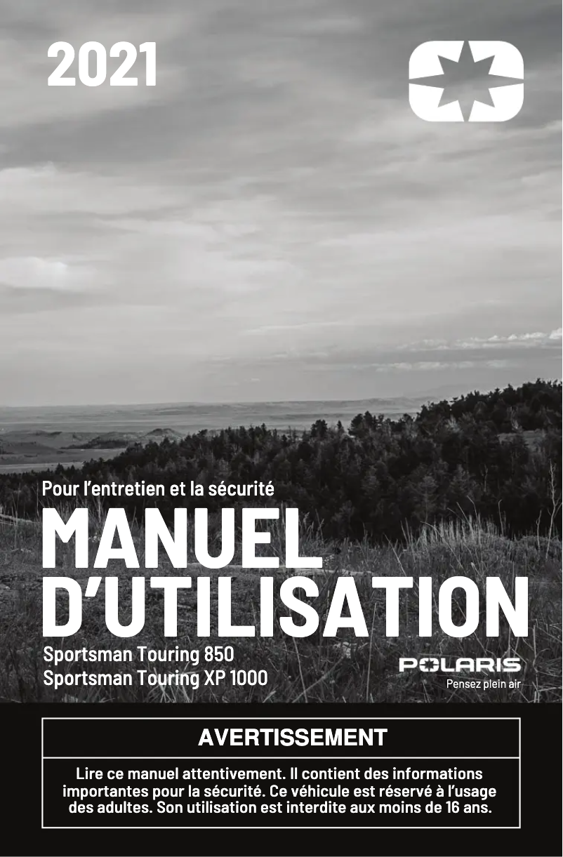 Image de la première page du manuel de l'appareil Sportsman Touring 850 (2021)