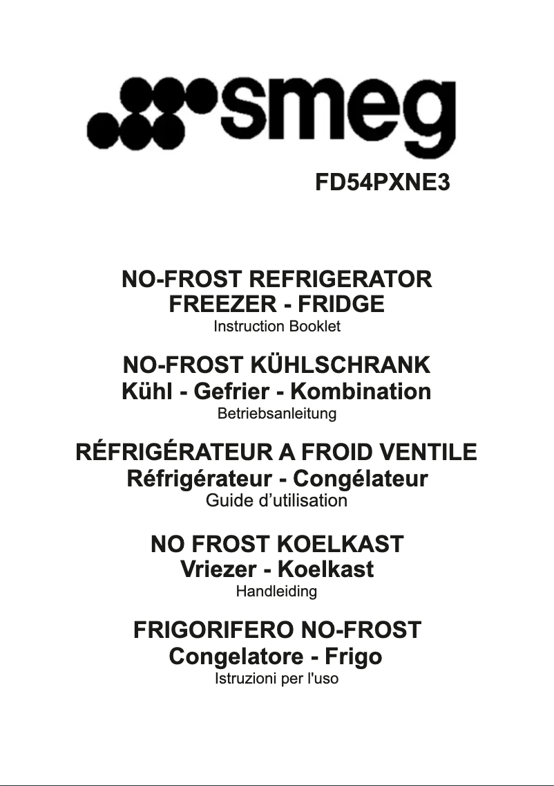 Página 1 del manual Manual de usuario Smeg FD54PXNE3