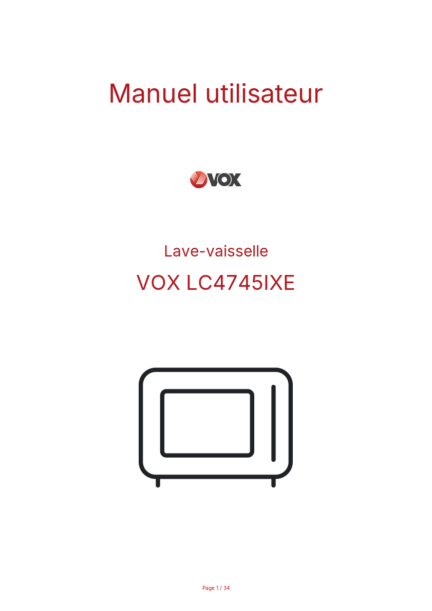 Image de la première page du manuel de l'appareil LC4745IXE