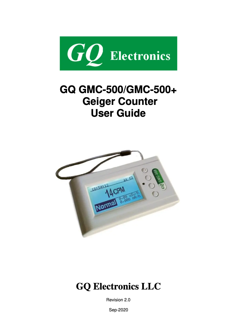 Image de la première page du manuel de l'appareil GMC-500