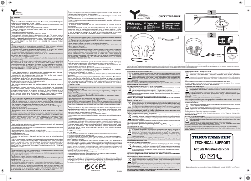 Page 1 de la notice Manuel utilisateur Thrustmaster Y-300X