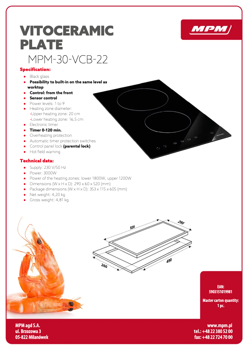 Page 1 de la notice Manuel utilisateur MPM MPM-30-VCB-22/Y