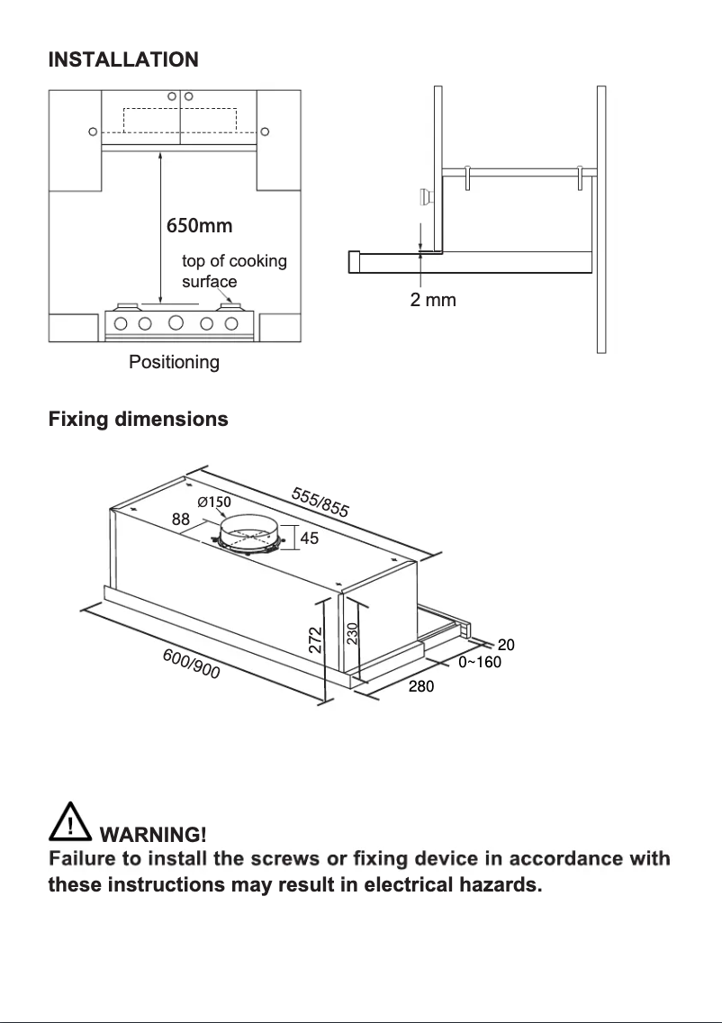Page 1 de la notice Guide d'installation Philco GH1109SNL
