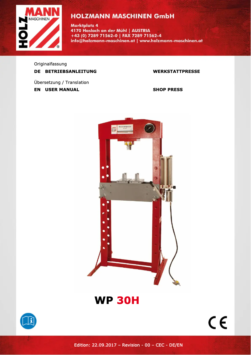 Image de la première page du manuel de l'appareil WP 30H