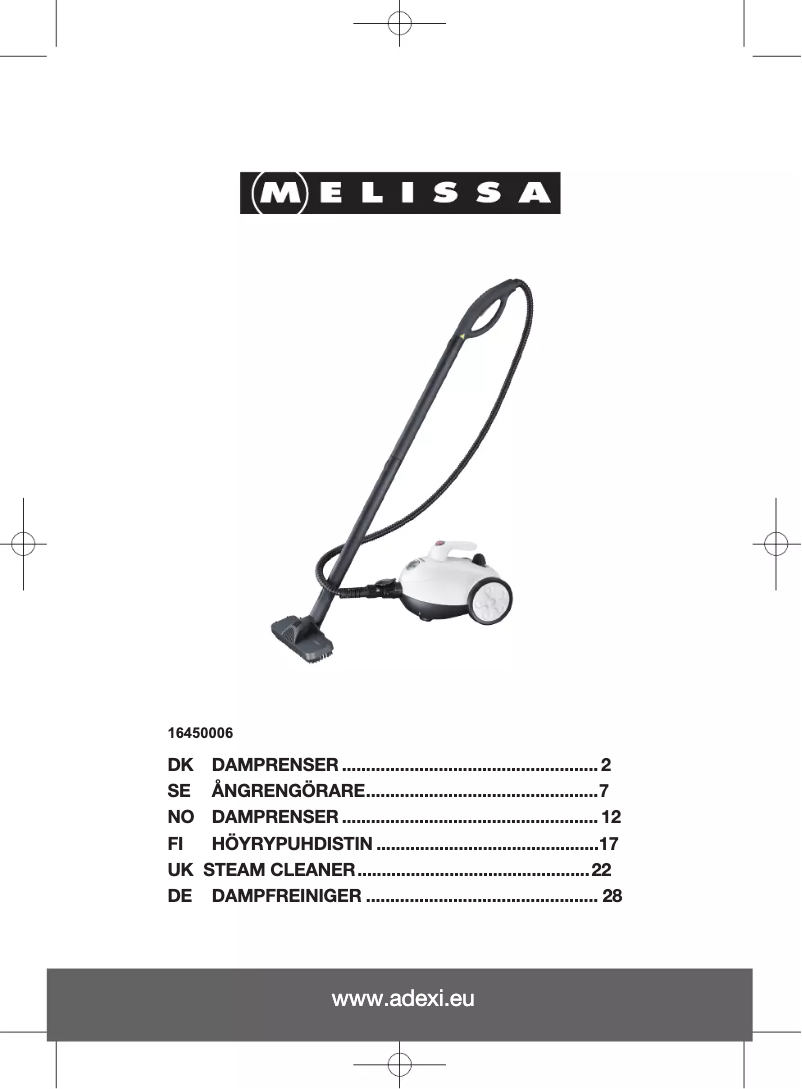 Page 1 de la notice Manuel utilisateur Melissa 16450006