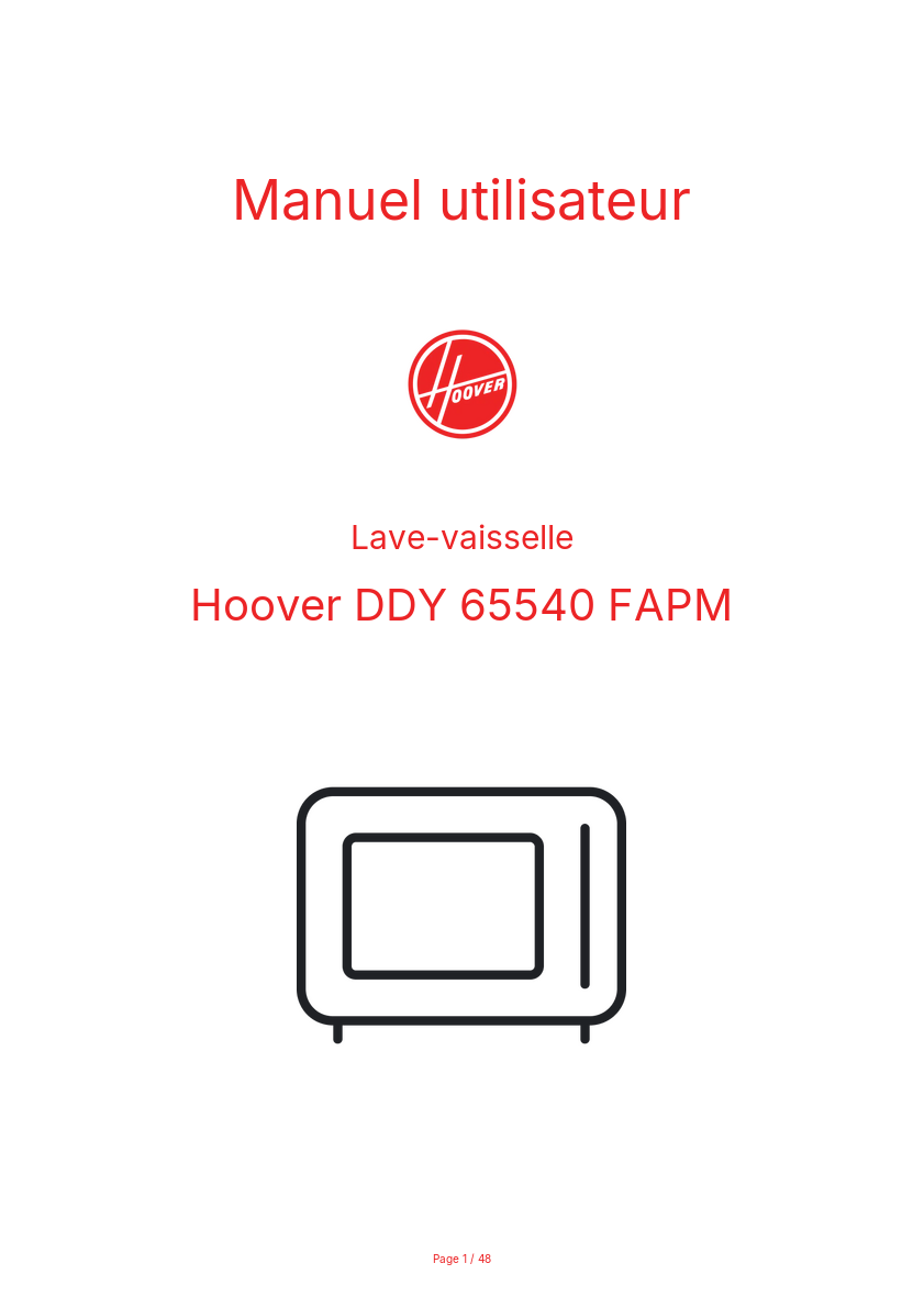Image de la première page du manuel de l'appareil DDY 65540 FAPM