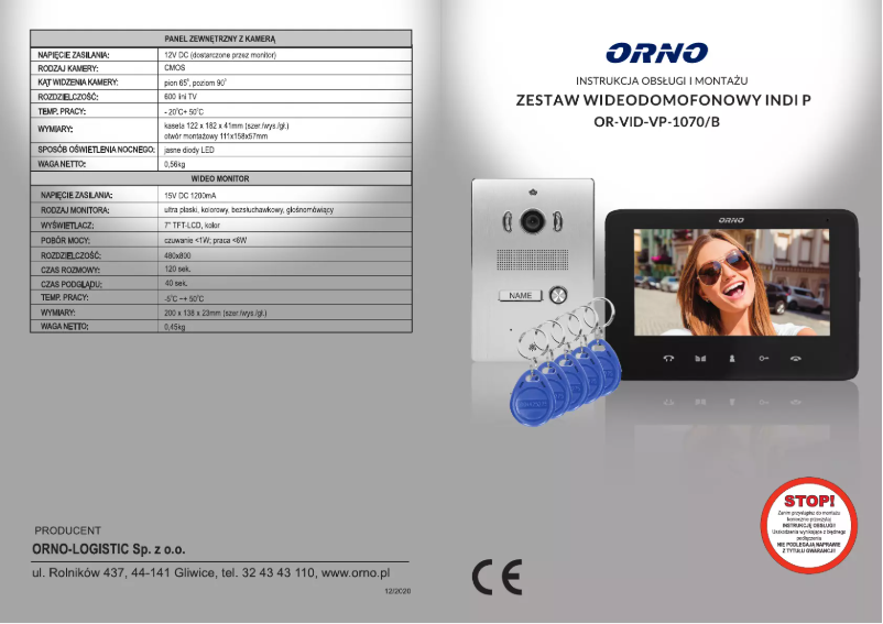 Image de la première page du manuel de l'appareil OR-VID-VP-1070