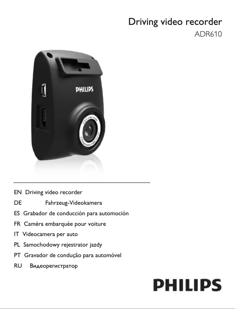 Page 1 de la notice Manuel utilisateur Philips ADR610