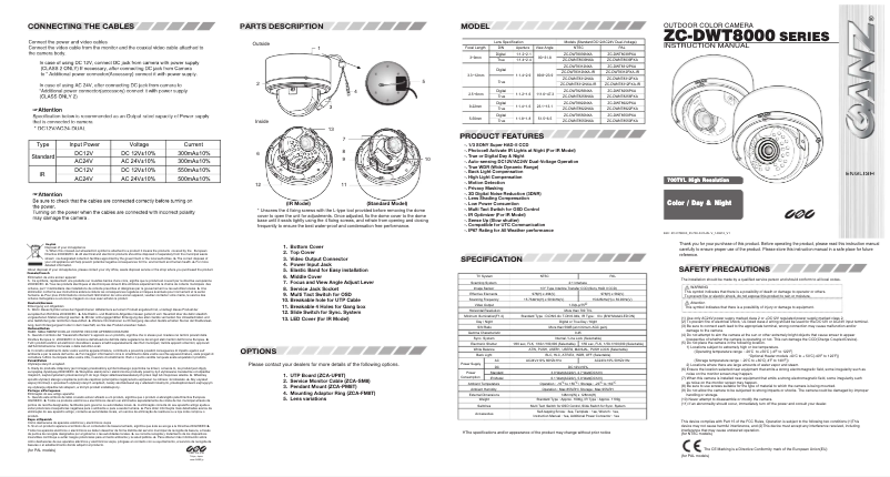 Page n°1 - Manuel utilisateur Ganz ZC-DWNT8312NXA