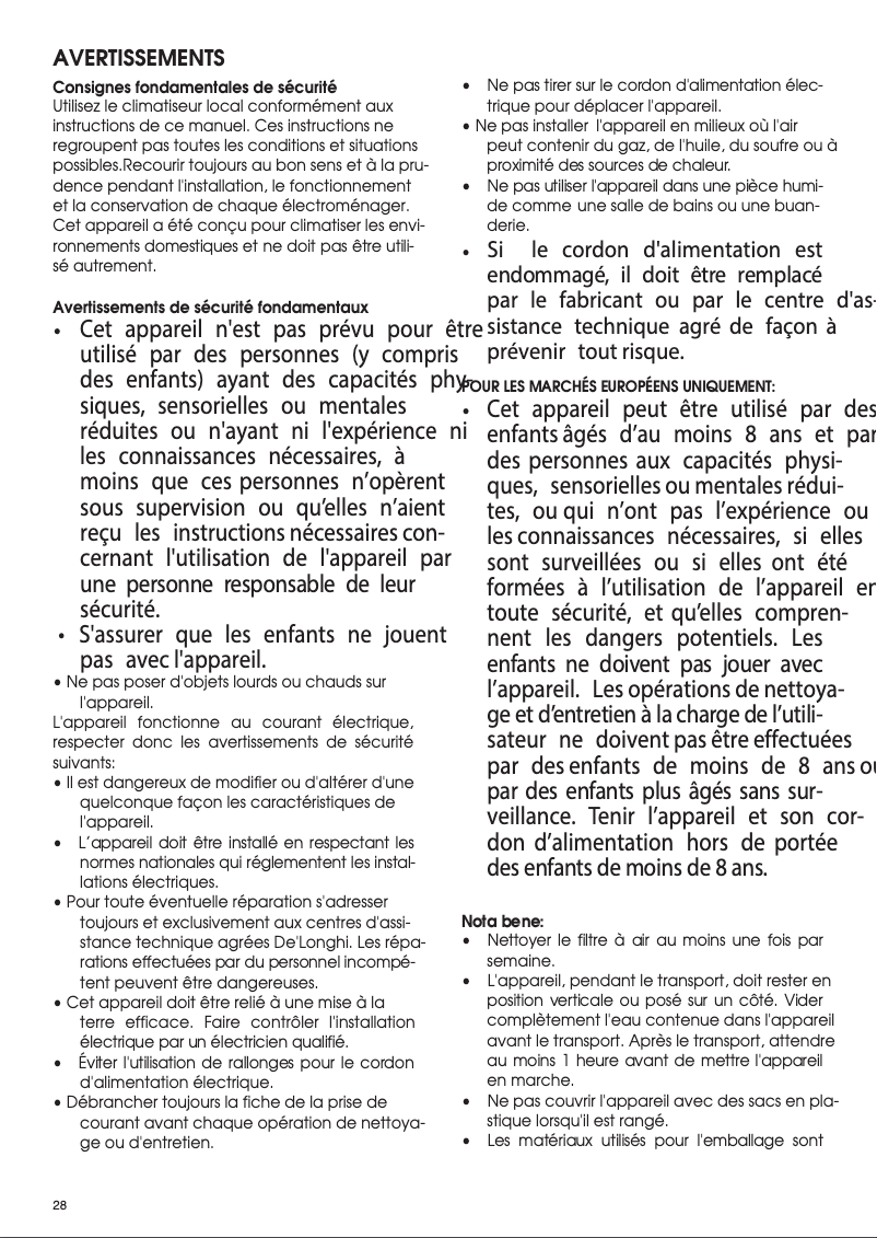 Image de la première page du manuel de l'appareil Pinguino PAC N82 ECO