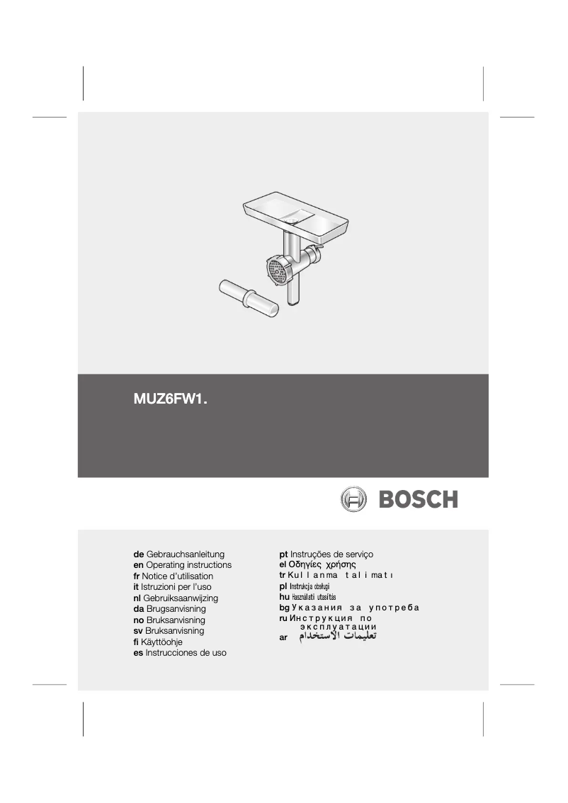 Page n°1 - Manuel utilisateur Bosch MUZ6FW4