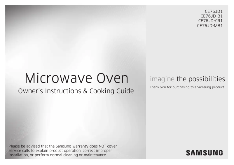 Page 1 de la notice Manuel utilisateur Samsung CE76JD-B1