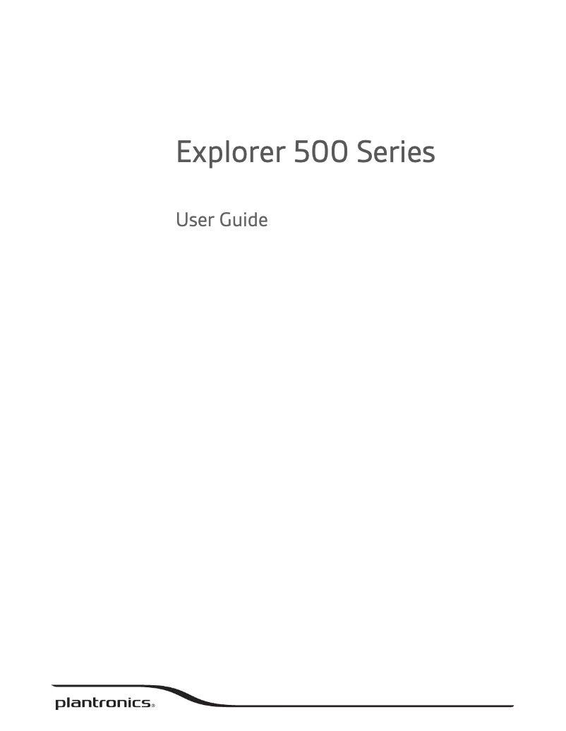 Page 1 de la notice Manuel utilisateur Plantronics Explorer 500