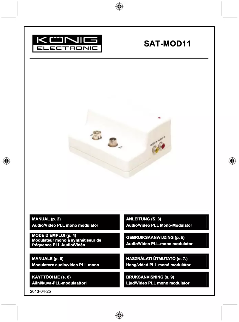 Page n°1 - Manuel utilisateur Konig SAT-MOD11