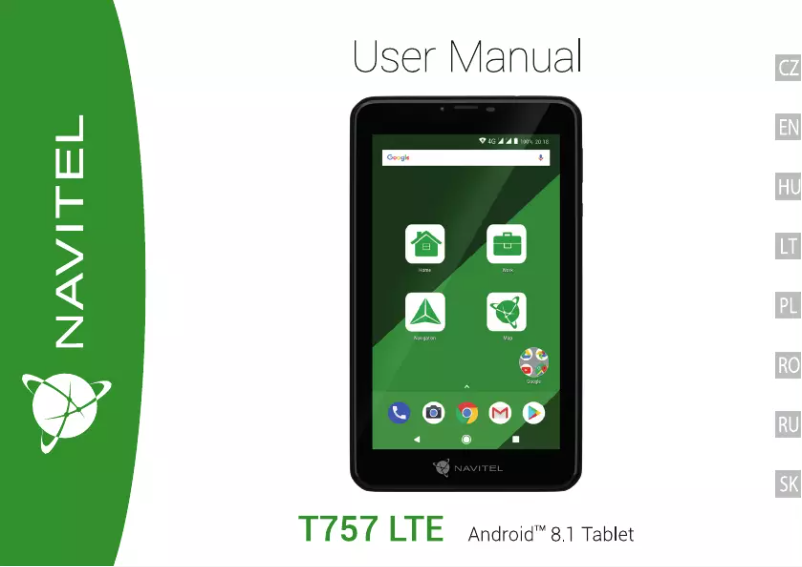 Page n°1 - Manuel utilisateur Navitel T757 LTE