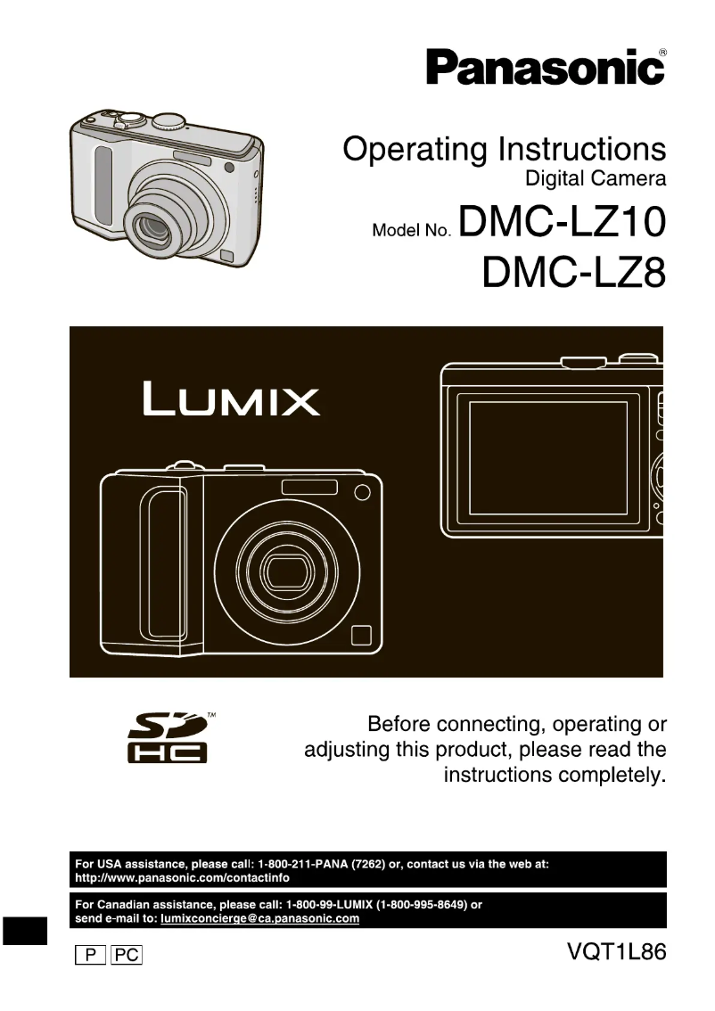Page 1 de la notice Manuel utilisateur Panasonic Lumix DMC-LZ8