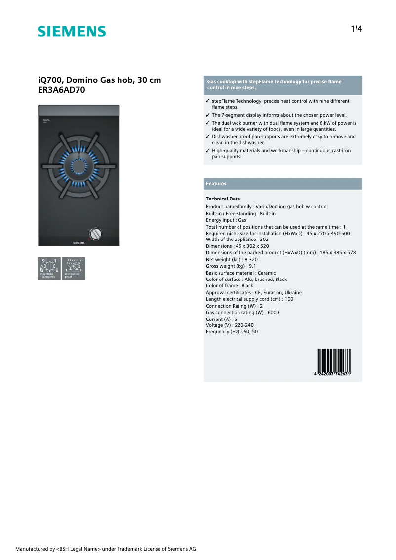 Image de la première page du manuel de l'appareil ER3A6AD70