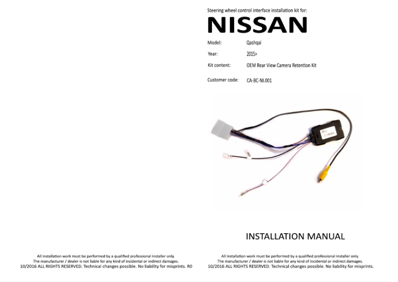 Page 1 de la notice Manuel utilisateur Pioneer CA-BC-NI.001