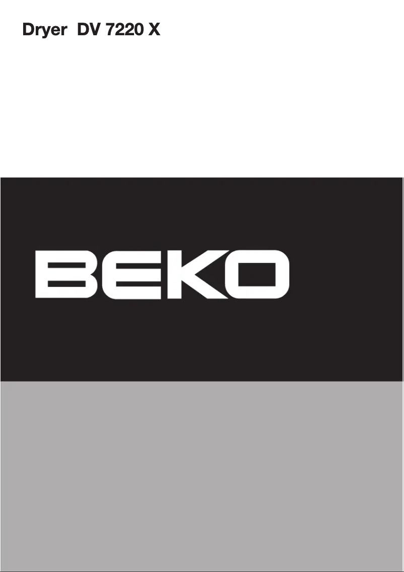 Page n°1 - Manuel utilisateur Beko DV6120X