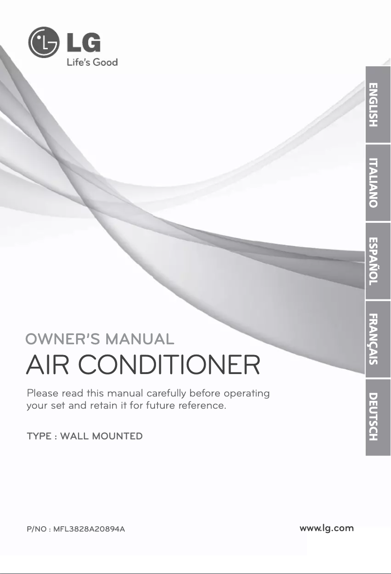 Page n°1 - Manuel utilisateur LG ASNW2465DH0