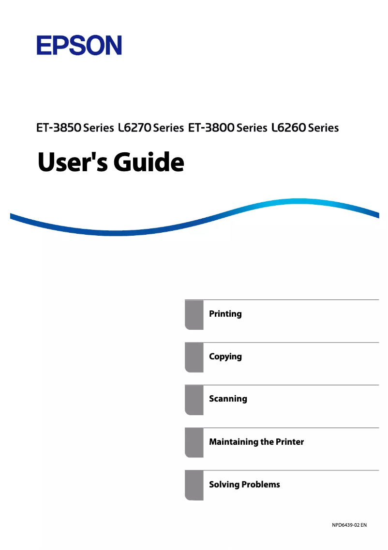 Page 1 de la notice Manuel utilisateur Epson EcoTank L6268