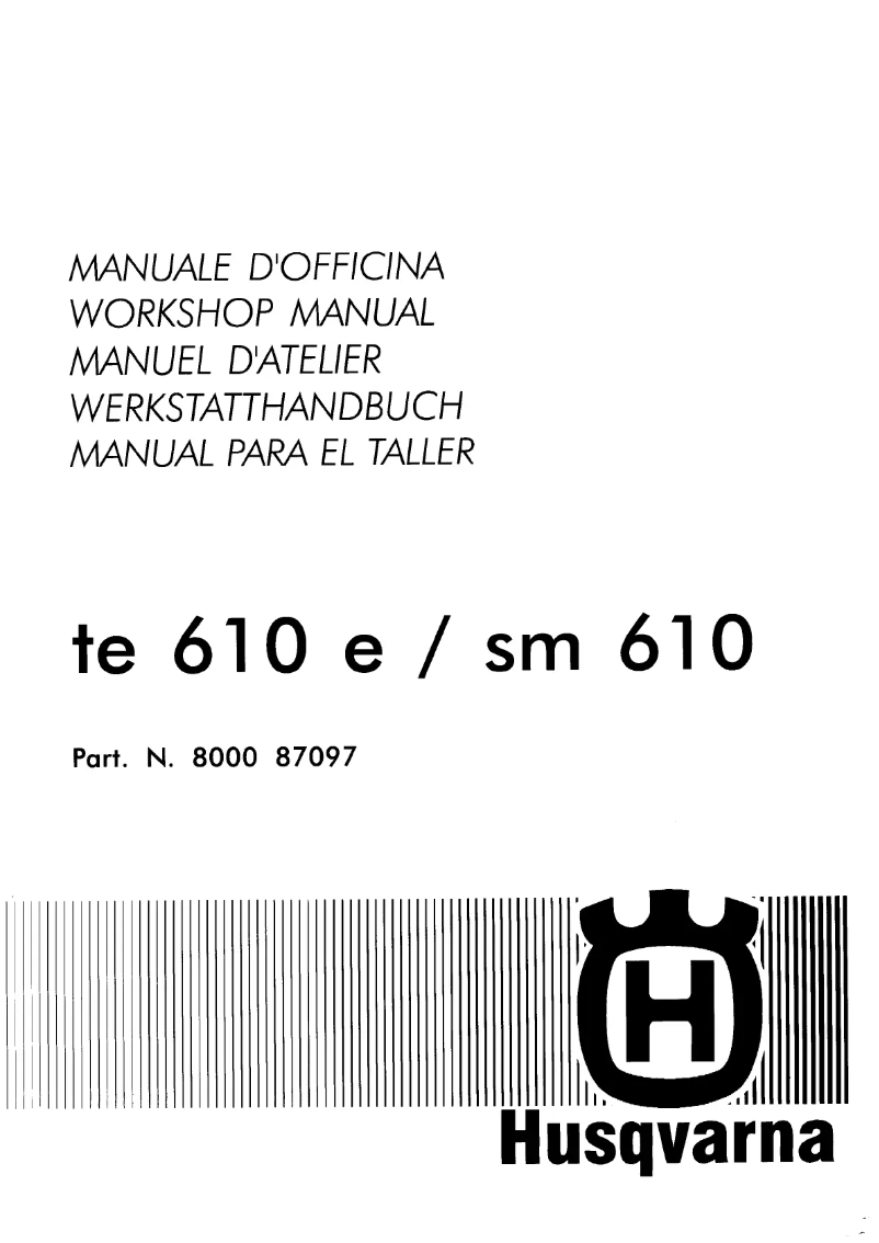 Page 1 de la notice Manuel utilisateur Husqvarna TE 610 E