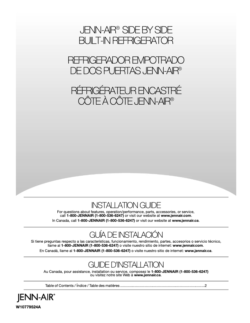 Page 1 de la notice Guide d'installation JennAir JS42PPDUDE