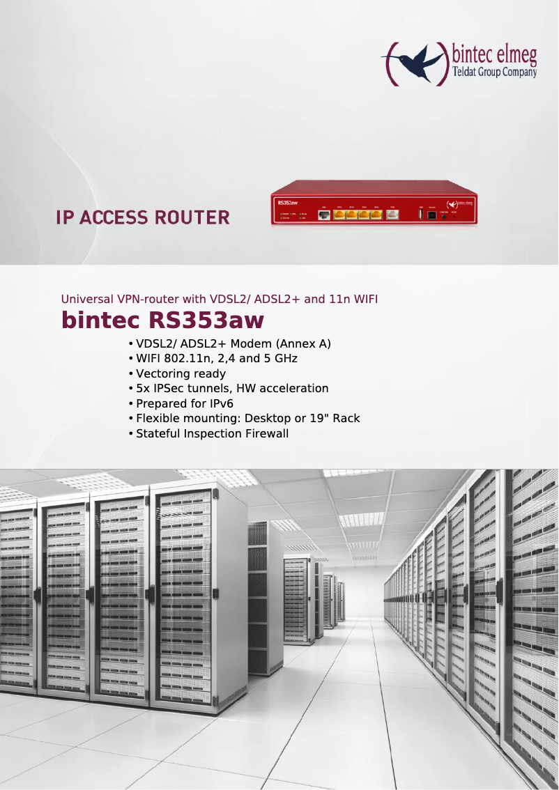 Page n°1 - Manuel utilisateur Bintec RS353AW