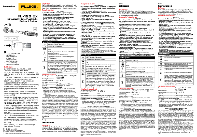 Imagen de la primera página del manual del dispositivo FL-120 EX