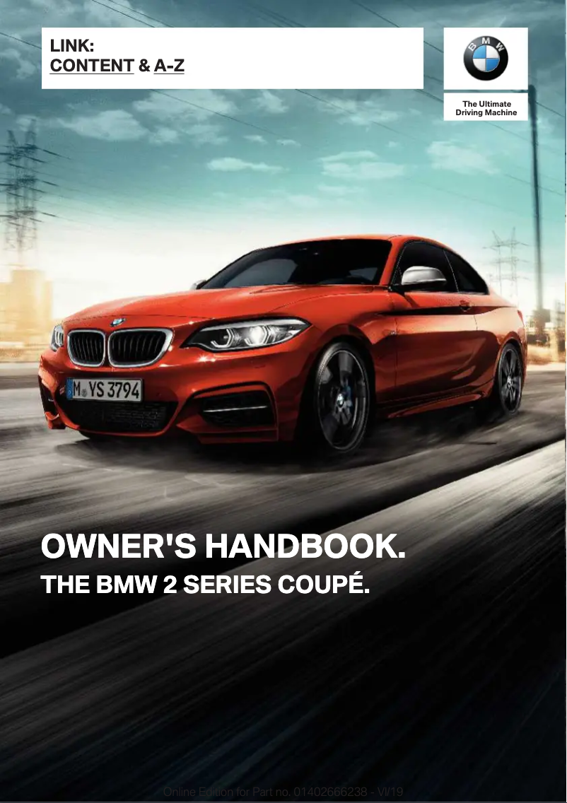 Page 1 de la notice Manuel utilisateur BMW 2 series (2016)