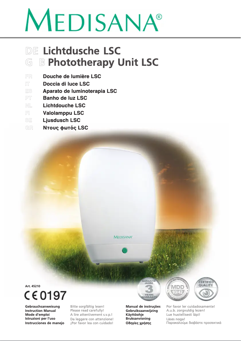 Page n°1 - Manuel utilisateur Medisana LSC