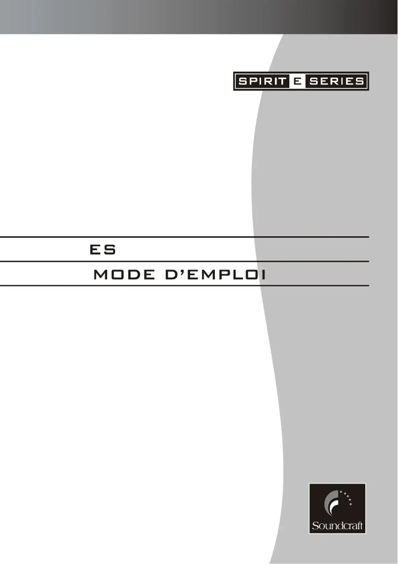 Página 1 del manual Manual de usuario Soundcraft Spirit E Series