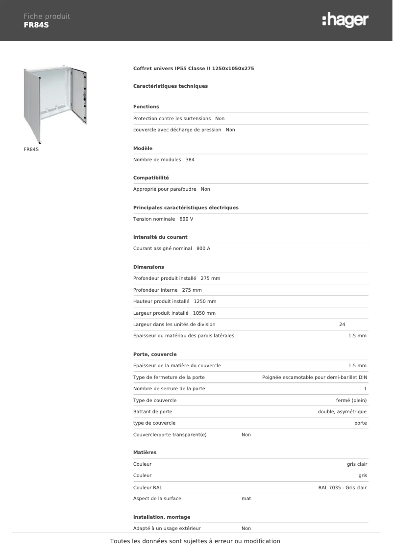 Image de la première page du manuel de l'appareil FR84S