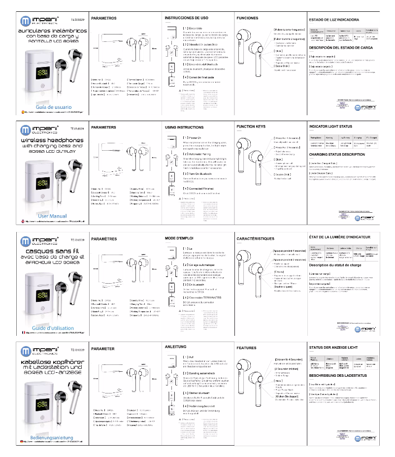Página 1 del manual Manual de usuario Imperii Electronics TE.03.0339.09