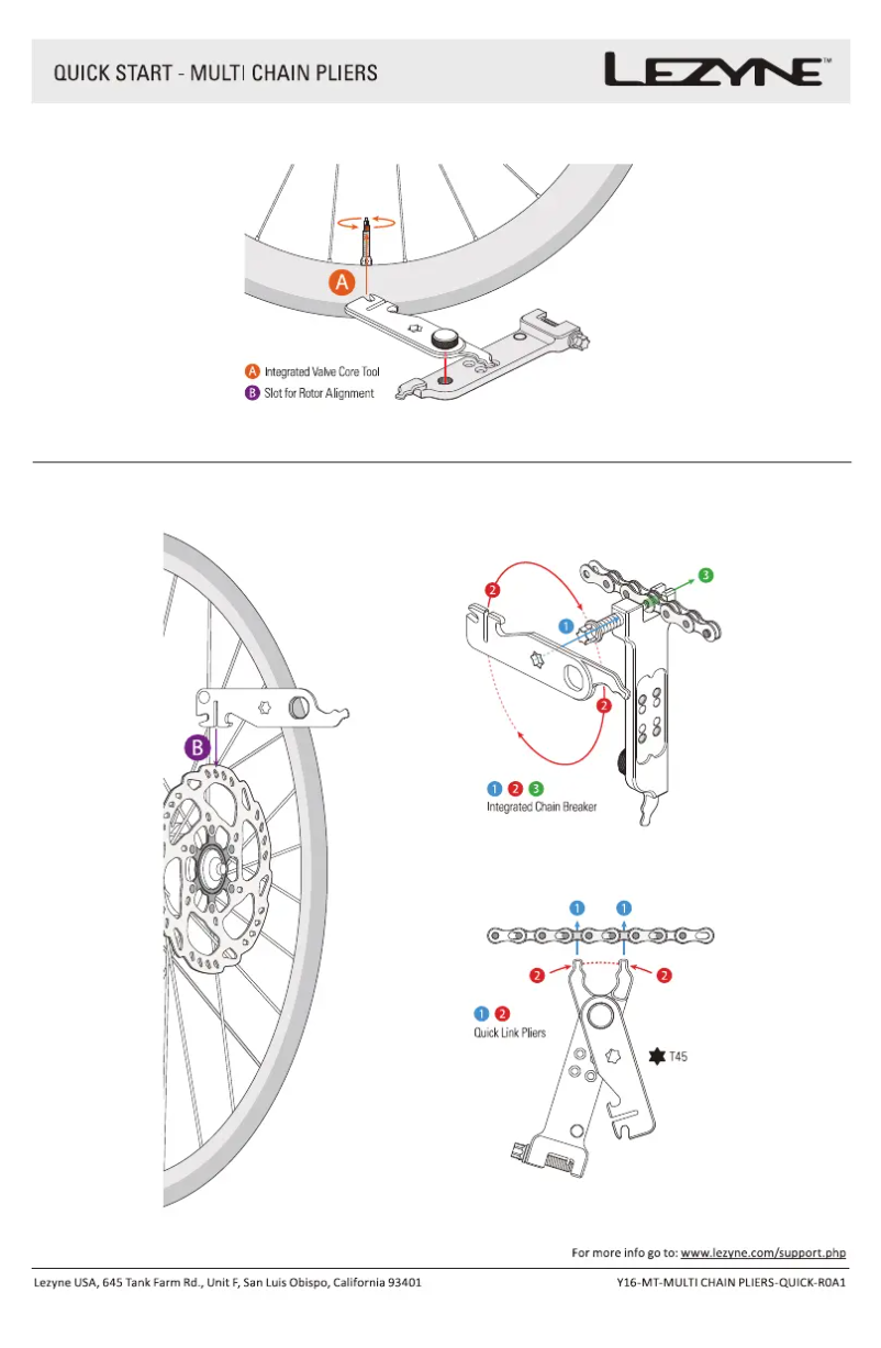 Page 1 de la notice Manuel utilisateur Lezyne Multi Chain Pliers