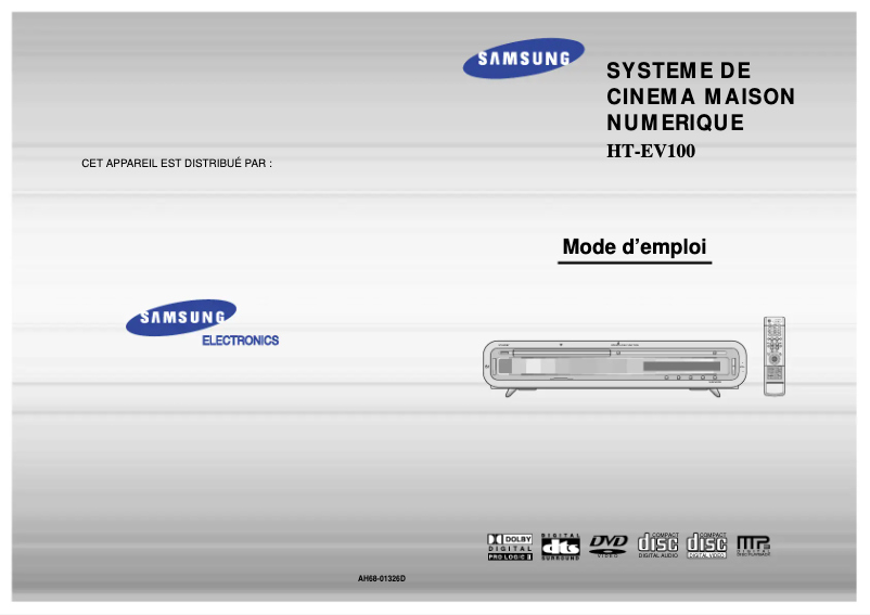 Page 1 de la notice Manuel utilisateur Samsung HT-EV100