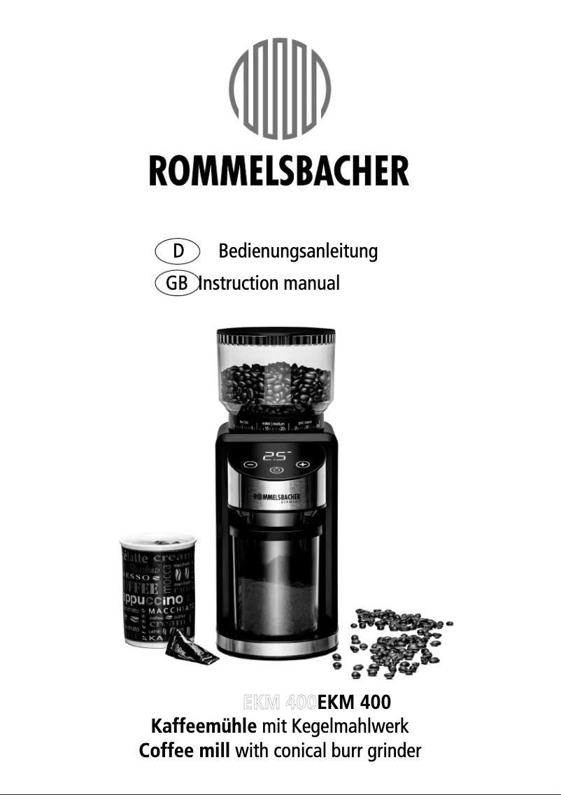 Page 1 de la notice Manuel utilisateur Rommelsbacher EKM 400